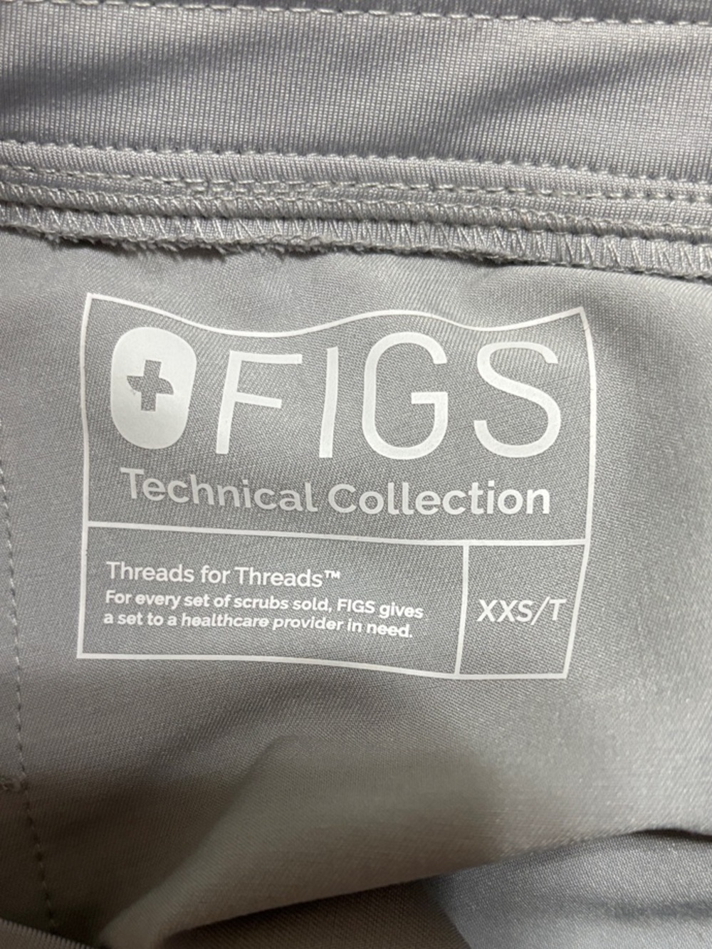 Figs Light Gray Women's Jogger Pants with Burgundy Drawstring XXS/T - Picture 5 of 7